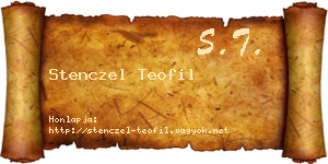 Stenczel Teofil névjegykártya